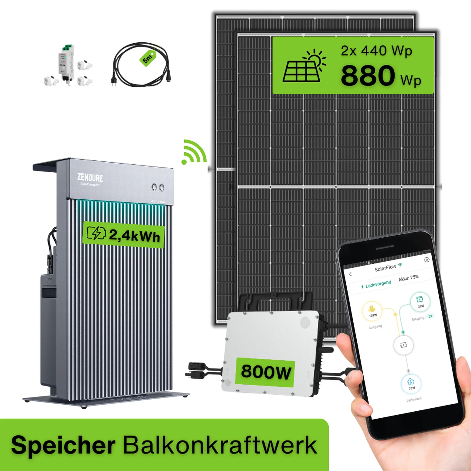 Speicher Balkonkraftwerk Pro 2,4 kWh Set