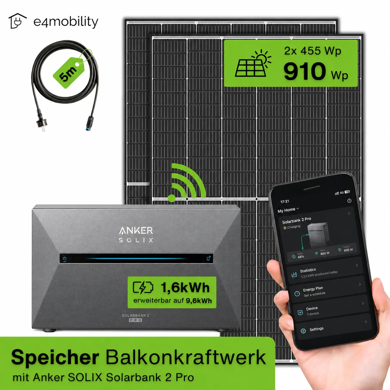 Speicher Balkonkraftwerk 1,6 kWh Set
