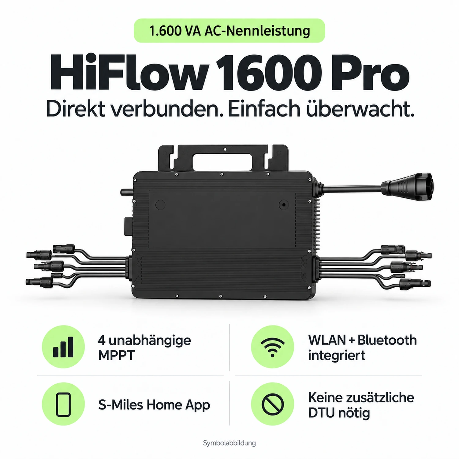 Mini PV Anlage 1820 Wp / 1600 W – Hoymiles HiFlow 1600 Pro
