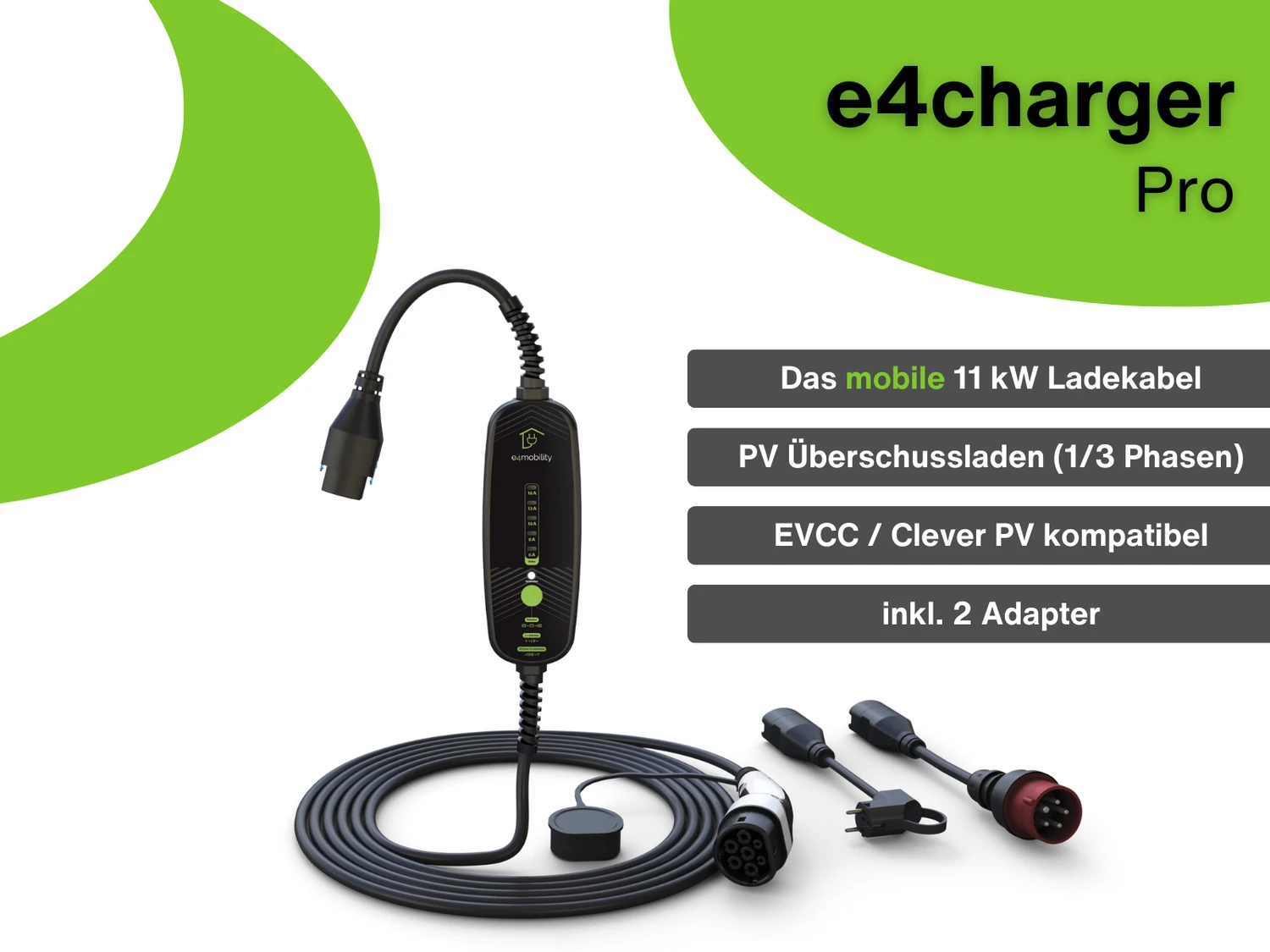 e4charger Pro 7,5 m - 11 kW mobiles Ladegerät | E4.SC.75.1.PRO