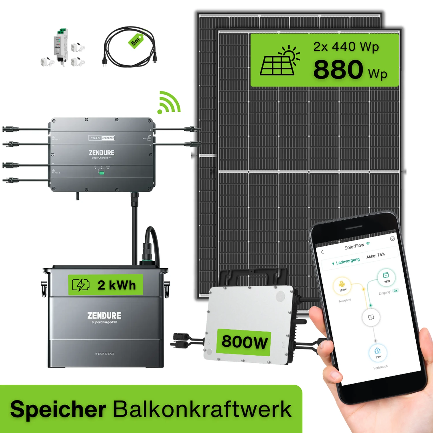 Speicher Balkonkraftwerk Pro 2,0 kWh Set