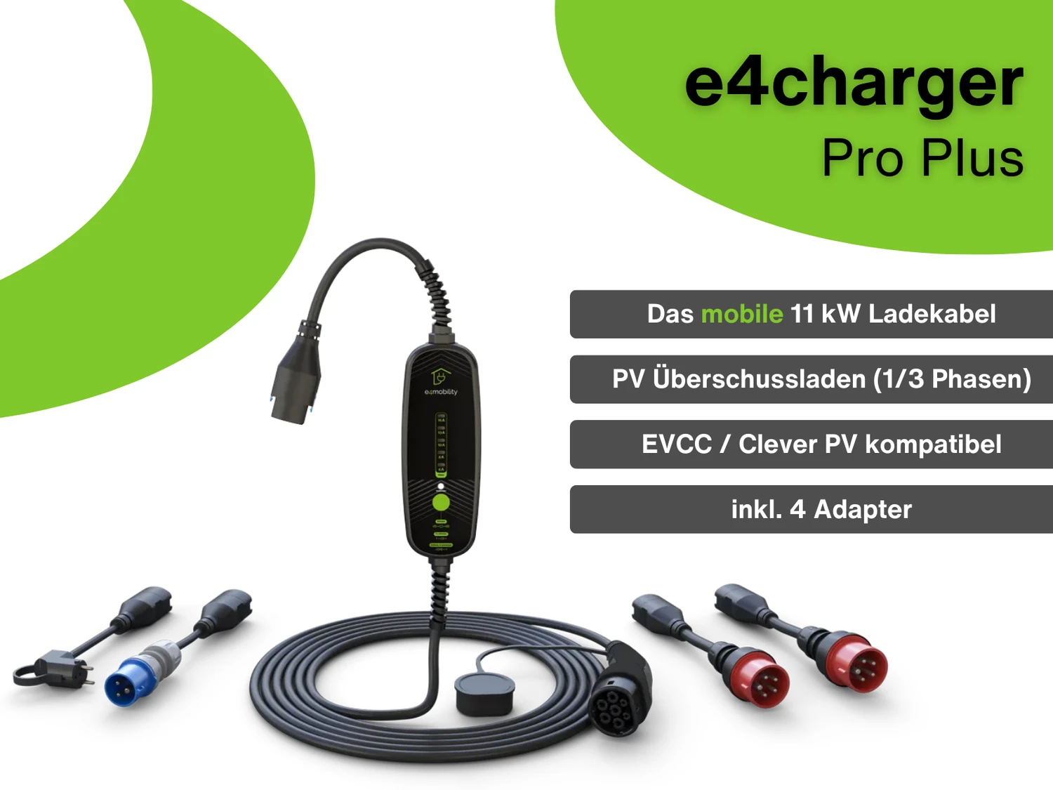 e4charger Pro Plus 7,5 m - 11 kW mobiles Ladegerät